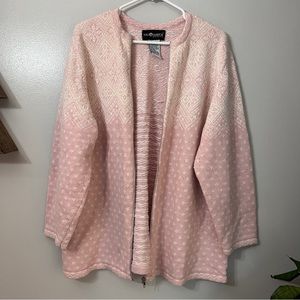 Vintage Sag Harbor Fair Isle Knit Zip Up Sweater